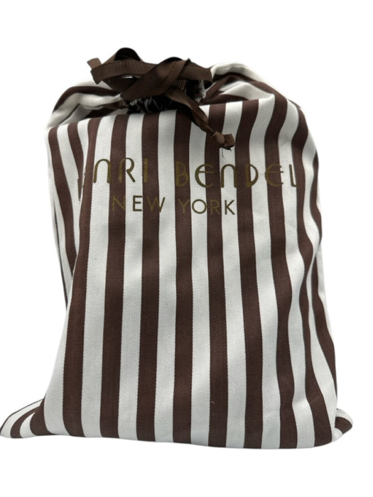 Henri Bendel Black, Cream, Blush Coated Leather Floral Gunmetal Hardware Bag Black, Cream, Blush / XS