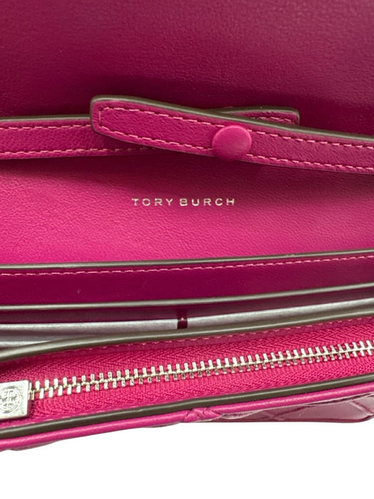 Tory Burch Magenta Leather Quilted Crossbody Chain Flap Bag Magenta / XS