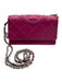 Tory Burch Magenta Leather Quilted Crossbody Chain Flap Bag Magenta / XS