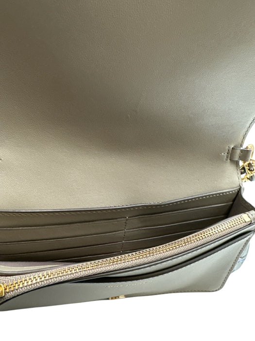 Tory Burch Gray Leather Quilted Crossbody Chain Flap Dust Bag Incl. Bag Gray / XS