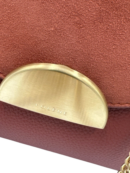 Polene Terracotta Suede & Leather Brush Gold Hardware Chain Dust Bag Incl. Bag Terracotta / Small