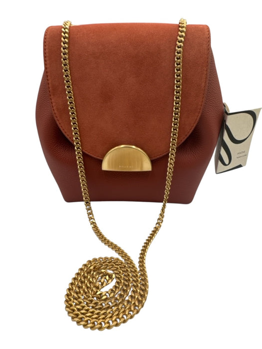 Polene Terracotta Suede & Leather Brush Gold Hardware Chain Dust Bag Incl. Bag Terracotta / Small