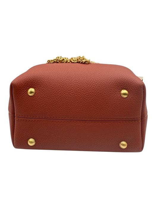 Polene Terracotta Suede & Leather Brush Gold Hardware Chain Dust Bag Incl. Bag Terracotta / Small