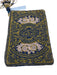 Anthropologie Blue, Pink, Black Beaded Cloth People Tassel Pouch Clutch Blue, Pink, Black