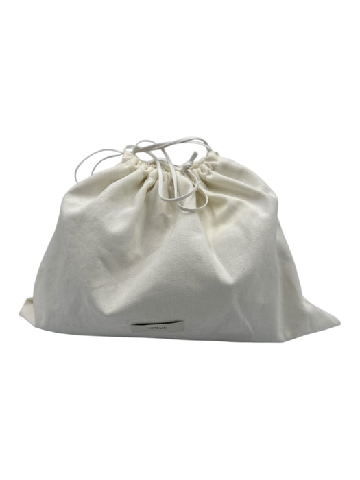 Toteme Beige Canvas Black Leather Trim Crossbody Strap Clutch Dust Bag Incl. Bag Beige / Mini