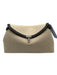 Toteme Beige Canvas Black Leather Trim Crossbody Strap Clutch Dust Bag Incl. Bag Beige / Mini