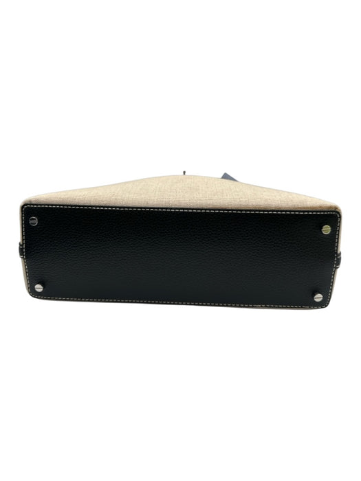 Toteme Beige Canvas Black Leather Trim Crossbody Strap Clutch Dust Bag Incl. Bag Beige / Mini