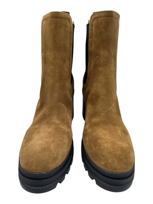 Veronica Beard Shoe Size 11 Tan & black Suede Elastane Calf High Chelsea Booties Tan & black / 11