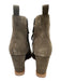 Paolo Shoe Size 11 Olive Taupe Suede Lace Up Peep Toe Wedge Ankle Booties Olive Taupe / 11