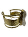 Zoe & Chloe and Co Clear & Gold Gold Plated Quartz Cuff Stone Wide Bracelet Clear & Gold