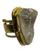 Zoe & Chloe and Co Clear & Gold Gold Plated Quartz Stone Chunky Ring Clear & Gold