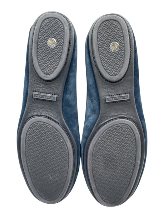 Tory Burch Shoe Size 10.5 Navy Suede Logo Ballet Flats Navy / 10.5