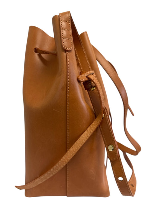 Mansur Gavriel Tan Leather Drawstring Crossbody Bucket Pouch Inc. Bag Tan / M/L