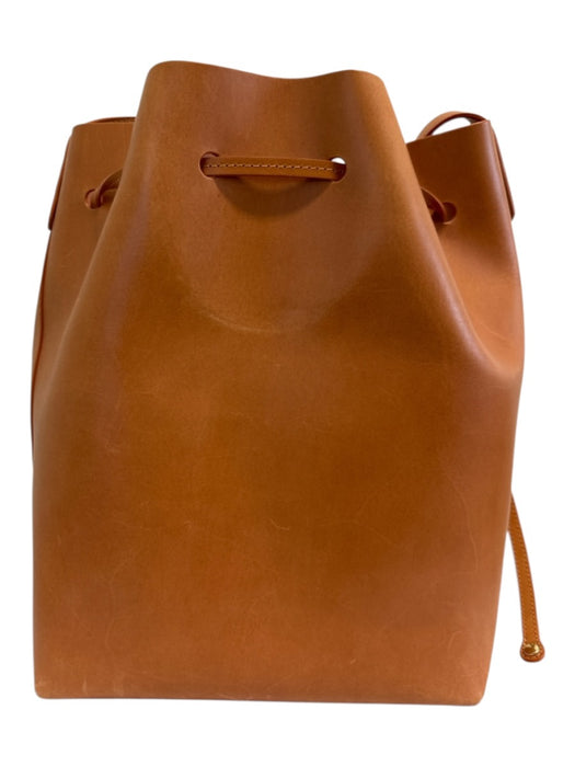 Mansur Gavriel Tan Leather Drawstring Crossbody Bucket Pouch Inc. Bag Tan / M/L