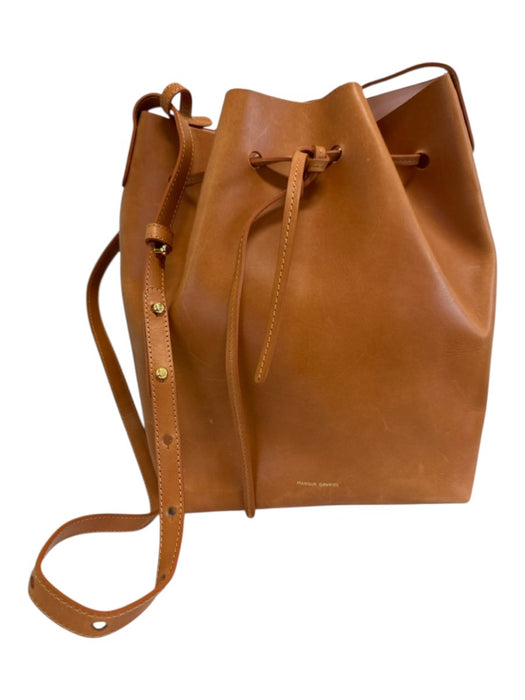 Mansur Gavriel Tan Leather Drawstring Crossbody Bucket Pouch Inc. Bag Tan / M/L