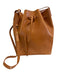 Mansur Gavriel Tan Leather Drawstring Crossbody Bucket Pouch Inc. Bag Tan / M/L
