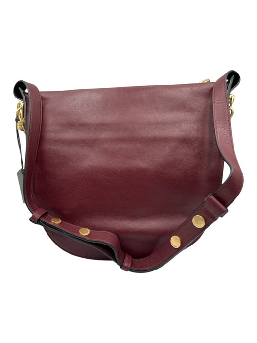 All Saints Bordeaux Leather Gold hardware Saddle Crossbody Dust Bag Incl. Bag Bordeaux / Medium