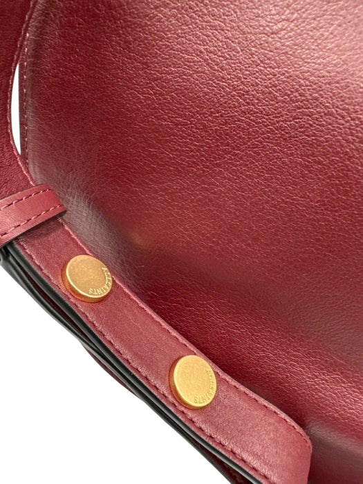 All Saints Bordeaux Leather Gold hardware Saddle Crossbody Dust Bag Incl. Bag Bordeaux / Medium