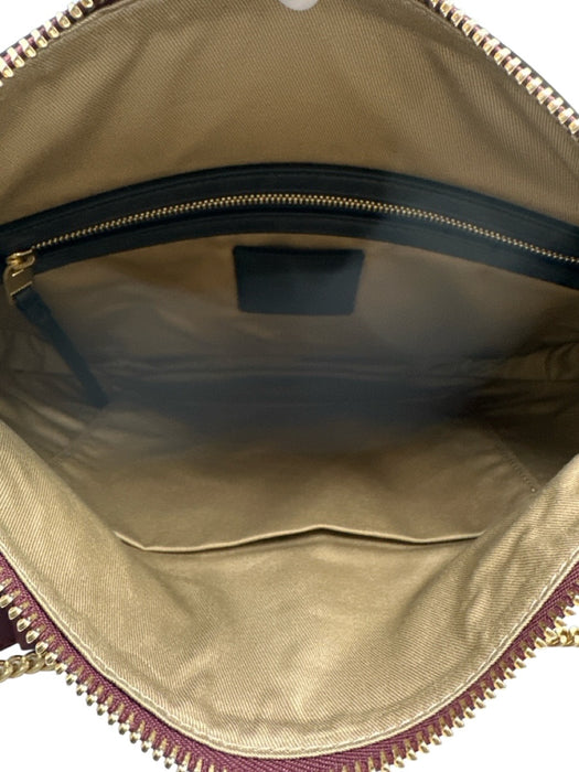 All Saints Bordeaux Leather Gold hardware Saddle Crossbody Dust Bag Incl. Bag Bordeaux / Medium