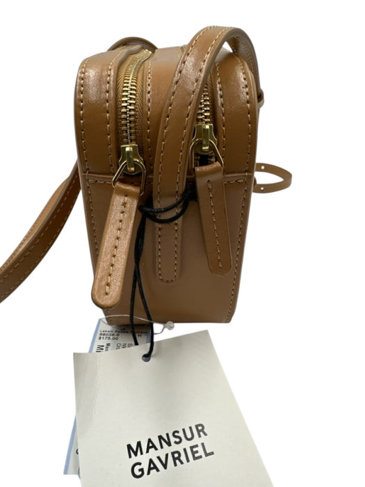 Mansur Gavriel Tan Leather Gold hardware Box Crossbody Bag Tan / Mini