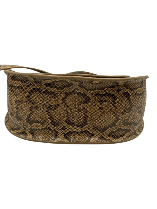 Loeffler Randall Brown & Beige Print Leather Snake Print Crossbody Flap Bag Brown & Beige Print / Small