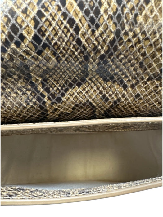Loeffler Randall Brown & Beige Print Leather Snake Print Crossbody Flap Bag Brown & Beige Print / Small