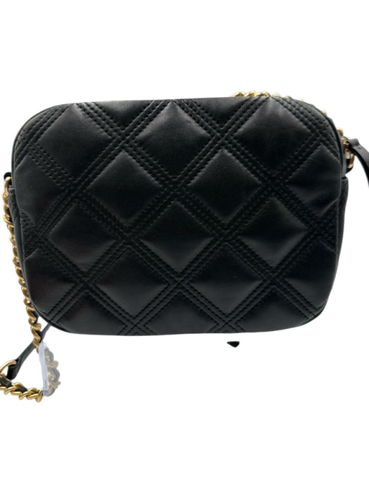 Tory Burch Black Leather Quilted Logo GHW Crossbody Bag Black / XS