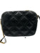 Tory Burch Black Leather Quilted Logo GHW Crossbody Bag Black / XS