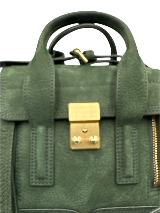 3.1 Phillip Lim Dark Green Suede Gold hardware Zippers Crossbody Bag Dark Green / XS