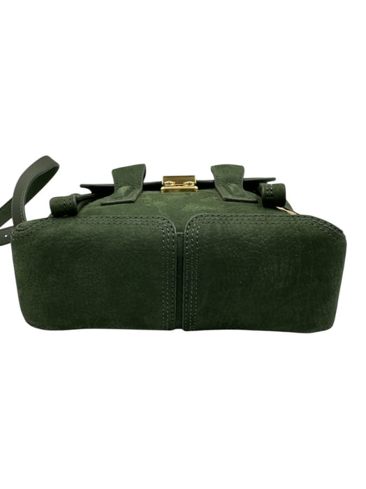 3.1 Phillip Lim Dark Green Suede Gold hardware Zippers Crossbody Bag Dark Green / XS