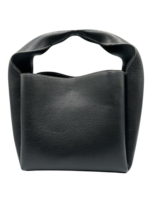 Toteme Black Leather Pebbled Stiching Crossbody Strap Incl Bucket Bag Black / Small