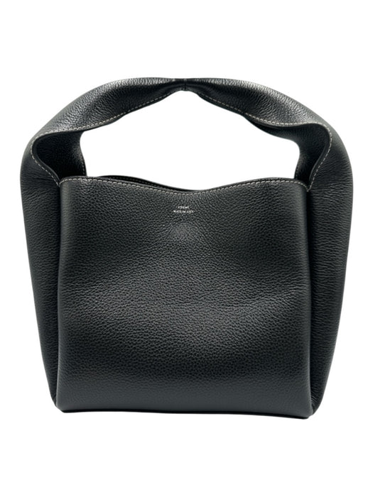 Toteme Black Leather Pebbled Stiching Crossbody Strap Incl Bucket Bag Black / Small