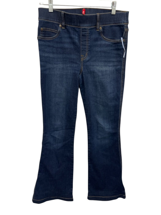 Spanx Size Medium Dark Wash Cotton Denim High Rise Faded Flare Jeans Dark Wash / Medium