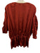 Ramy Brook Size Small Rust Red Polyester Half Sleeve Elastic Waist Satin Top Rust Red / Small