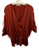 Ramy Brook Size Small Rust Red Polyester Half Sleeve Elastic Waist Satin Top Rust Red / Small