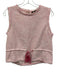 Maje Size 3 Pink Polyester Blend Sleeveless Tweed Drawstring Waist Fringe Top Pink / 3