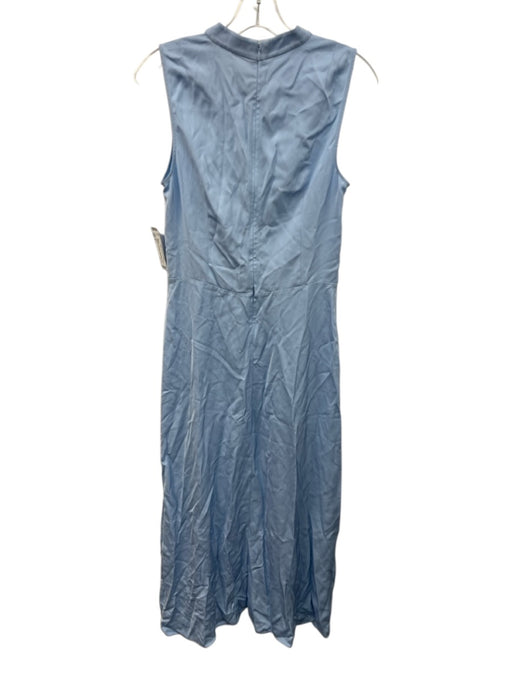 Theory Size 4 Light Blue Viscose Sleeveless Gathered Mock Neck Midi Dress Light Blue / 4