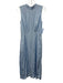 Theory Size 4 Light Blue Viscose Sleeveless Gathered Mock Neck Midi Dress Light Blue / 4