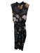 ALLSAINTS Size 4 Black & Multi Viscose Sleeveless Floral Mock Neck Midi Dress Black & Multi / 4