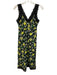 Diane Von Furstenberg Size XS Black, Yellow, Blue Sleeveless Lemons Midi Dress Black, Yellow, Blue / XS
