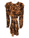 Marie Oliver Size Small Brown, Pink, White Viscose Blend Long Sleeve Dress Brown, Pink, White / Small