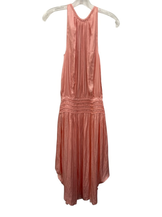 Ramy Brook Size Small Pink Polyester Sleeveless Gathered Elastic Waist Dress Pink / Small