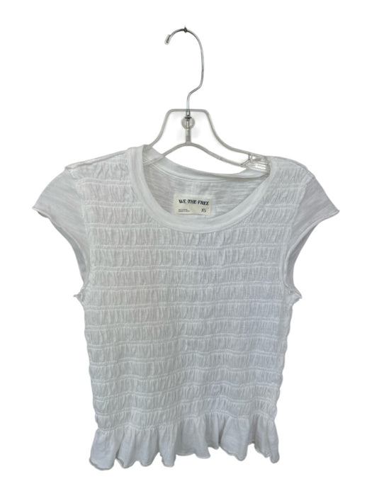 We The Free Size XS White Cotton Cap Sleeve smocked Top White / XS
