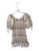 Loveshackfancy Size M Tan & Pink Raw Silk Short Balloon Sleeve Flowers Dress Tan & Pink / M