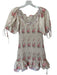Loveshackfancy Size M Tan & Pink Raw Silk Short Balloon Sleeve Flowers Dress Tan & Pink / M