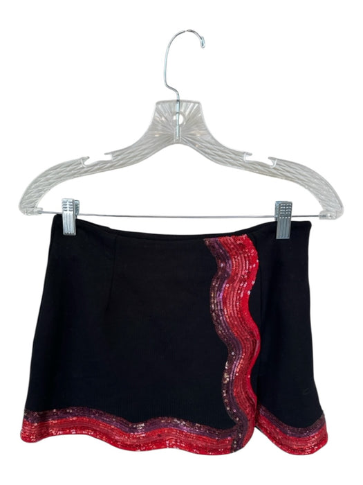 Queen of Sparkles Size XS Black & Red Cotton Blend Sequins Skort Skirt Set Black & Red / XS