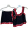 Queen of Sparkles Size XS Black & Red Cotton Blend Sequins Skort Skirt Set Black & Red / XS