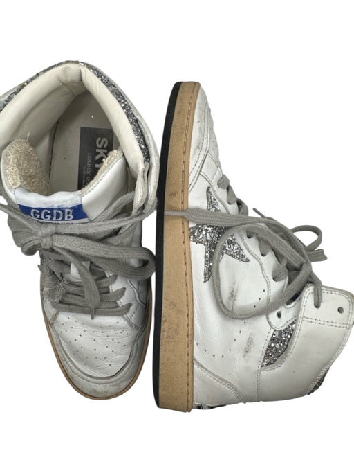 Golden Goose Shoe Size 36 White & Silver Leather Glitter High Top Sneakers White & Silver / 36