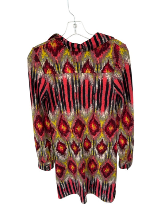 Uncle Frank Size XS Multi Long Sleeve Buttons Pockets Midi Dress Multi / XS
