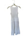 Zara Size S White Cotton Blend Sleeveless Ribbed Elastic Waist Maxi Dress White / S